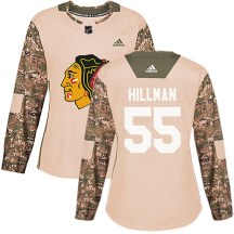 Chicago Blackhawks Women's Blake Hillman Adidas Authentic Camo Veterans Day Practice Jersey