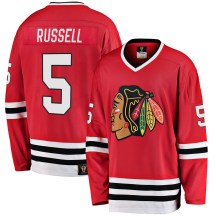 Chicago Blackhawks Youth Phil Russell Fanatics Branded Premier Red Breakaway Heritage Jersey