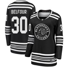 Chicago Blackhawks Women's ED Belfour Fanatics Branded Premier Black Breakaway Alternate 2019/20 Jersey