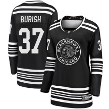 Chicago Blackhawks Women's Adam Burish Fanatics Branded Premier Black Breakaway Alternate 2019/20 Jersey