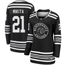Chicago Blackhawks Women's Stan Mikita Fanatics Branded Premier Black Breakaway Alternate 2019/20 Jersey