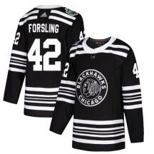 Chicago Blackhawks Youth Gustav Forsling Adidas Authentic Black 2019 Winter Classic Jersey