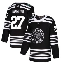 Chicago Blackhawks Youth Jeremy Langlois Adidas Authentic Black 2019 Winter Classic Jersey