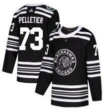 Chicago Blackhawks Youth Will Pelletier Adidas Authentic Black 2019 Winter Classic Jersey