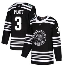 Chicago Blackhawks Youth Pierre Pilote Adidas Authentic Black 2019 Winter Classic Jersey