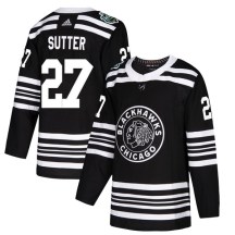 Chicago Blackhawks Youth Darryl Sutter Adidas Authentic Black 2019 Winter Classic Jersey