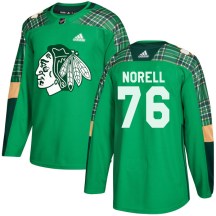 Chicago Blackhawks Men's Robin Norell Adidas Authentic Green St. Patrick's Day Practice Jersey
