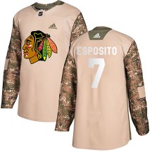 Chicago Blackhawks Youth Phil Esposito Adidas Authentic Camo Veterans Day Practice Jersey