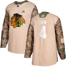 Chicago Blackhawks Youth Bobby Orr Adidas Authentic Camo Veterans Day Practice Jersey