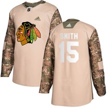 Chicago Blackhawks Youth Zack Smith Adidas Authentic Camo Veterans Day Practice Jersey