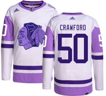 Chicago Blackhawks Men's Corey Crawford Adidas Authentic Hockey Fights Cancer Jersey