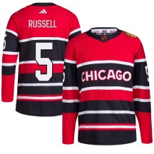 Chicago Blackhawks Youth Phil Russell Adidas Authentic Red Reverse Retro 2.0 Jersey
