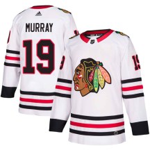 Chicago Blackhawks Men's Troy Murray Adidas Authentic White Away Jersey