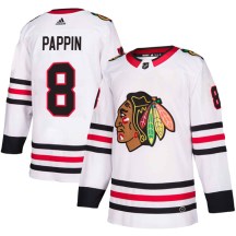 Chicago Blackhawks Men's Jim Pappin Adidas Authentic White Away Jersey