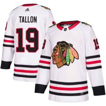 Chicago Blackhawks Men's Dale Tallon Adidas Authentic White Away Jersey