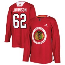 Chicago Blackhawks Youth Luke Johnson Adidas Authentic Red Home Practice Jersey