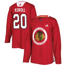 Chicago Blackhawks Youth Cliff Koroll Adidas Authentic Red Home Practice Jersey