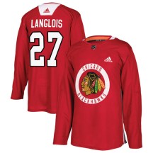 Chicago Blackhawks Youth Jeremy Langlois Adidas Authentic Red Home Practice Jersey