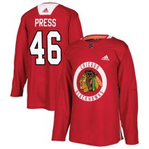 Chicago Blackhawks Youth Robin Press Adidas Authentic Red Home Practice Jersey
