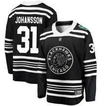 Chicago Blackhawks Youth Lars Johansson Fanatics Branded Breakaway Black 2019 Winter Classic Jersey