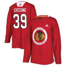 Chicago Blackhawks Men's Enrico Ciccone Adidas Authentic Red Home Practice Jersey