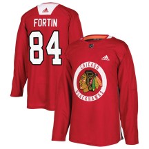 Chicago Blackhawks Men's Alexandre Fortin Adidas Authentic Red Home Practice Jersey