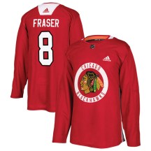 Chicago Blackhawks Men's Curt Fraser Adidas Authentic Red Home Practice Jersey