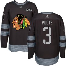Chicago Blackhawks Youth Pierre Pilote Authentic Black 1917-2017 100th Anniversary Jersey