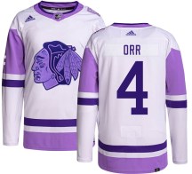 Chicago Blackhawks Youth Bobby Orr Adidas Authentic Hockey Fights Cancer Jersey