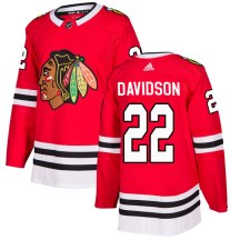 Chicago Blackhawks Youth Brandon Davidson Adidas Authentic Red Home Jersey