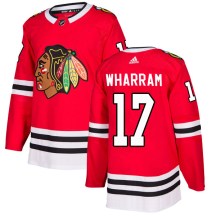 Chicago Blackhawks Youth Kenny Wharram Adidas Authentic Red Home Jersey