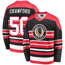 Chicago Blackhawks Youth Corey Crawford Fanatics Branded Premier Red/Black Breakaway Heritage Jersey