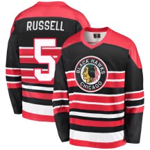 Chicago Blackhawks Youth Phil Russell Fanatics Branded Premier Red/Black Breakaway Heritage Jersey