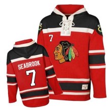 Chicago Blackhawks Youth Brent Seabrook Authentic Red Old Time Hockey Sawyer Hooded Sweatshirt