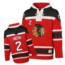 Chicago Blackhawks Youth Duncan Keith Authentic Red Old Time Hockey Sawyer Hooded Sweatshirt