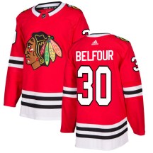 Chicago Blackhawks Men's ED Belfour Adidas Authentic Red Jersey