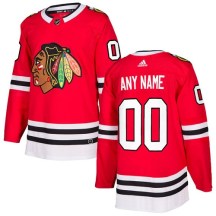 Chicago Blackhawks Youth Custom Adidas Authentic Red Home Jersey