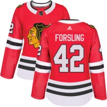 Chicago Blackhawks Women's Gustav Forsling Adidas Authentic Red Home Jersey