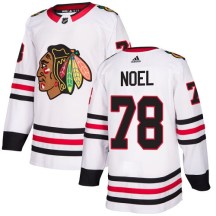 Chicago Blackhawks Youth Nathan Noel Adidas Authentic White Away Jersey