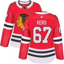 Chicago Blackhawks Women's Tanner Kero Adidas Authentic Red Home Jersey