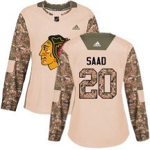 Chicago Blackhawks Women's Brandon Saad Adidas Authentic Camo Veterans Day Practice Jersey