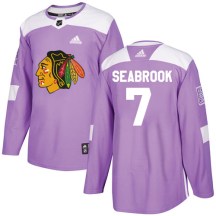 Chicago Blackhawks Youth Brent Seabrook Adidas Authentic Purple Fights Cancer Practice Jersey