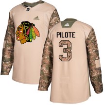 Chicago Blackhawks Youth Pierre Pilote Adidas Authentic Camo Veterans Day Practice Jersey