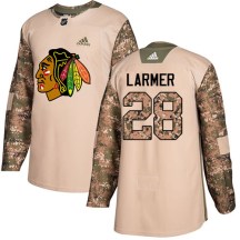 Chicago Blackhawks Youth Steve Larmer Adidas Authentic Camo Veterans Day Practice Jersey