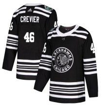 Chicago Blackhawks Men's Louis Crevier Adidas Authentic Black 2019 Winter Classic Jersey