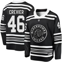 Chicago Blackhawks Men's Louis Crevier Fanatics Branded Premier Black Breakaway Alternate 2019/20 Jersey