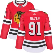 Chicago Blackhawks Women's Frank Nazar Adidas Authentic Red Home Jersey