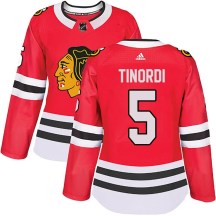 Chicago Blackhawks Women's Jarred Tinordi Adidas Authentic Red Home Jersey