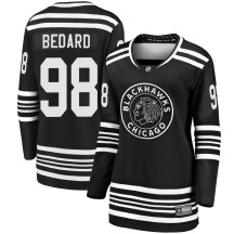 Chicago Blackhawks Women's Connor Bedard Fanatics Branded Premier Black Breakaway Alternate 2019/20 Jersey