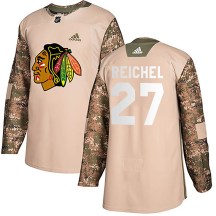 Chicago Blackhawks Youth Lukas Reichel Adidas Authentic Camo Veterans Day Practice Jersey